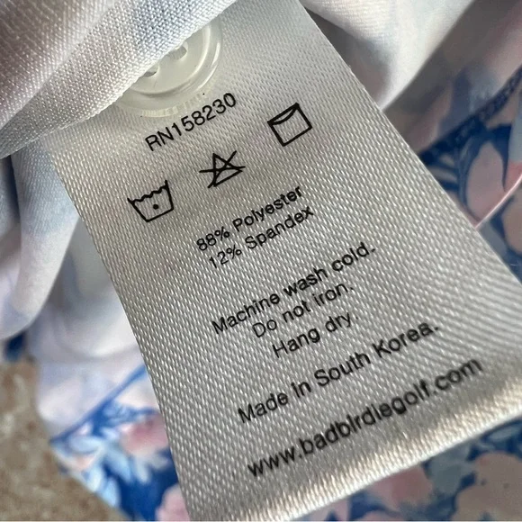 BAD BIRDIE Coachella Floral Print Blue Pink Golf Easter Men’s Size XL Polo Shirt - Picture 6 of 9